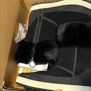 Koolaburra Black Faux Fur Platform Boots